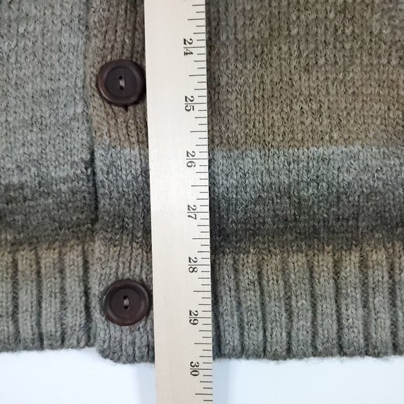 Lucky Brand Cardigan Wool Sweater Men's Medium Gray Brown Button Up Knit Coat - Picture 12 of 12